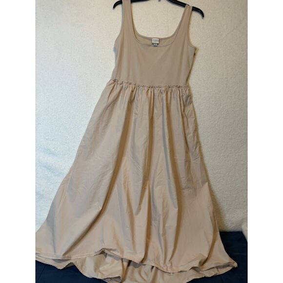 A New Day Maxi Sundress Nude/light tan Sleeveless Tank Size Medium Pockets - Picture 1 of 11